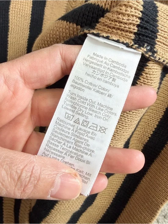 NWT J. Crew Factory Women’s Stripe Cotton Lady Cardigan Sweater in Brown Black M - Picture 8 of 10